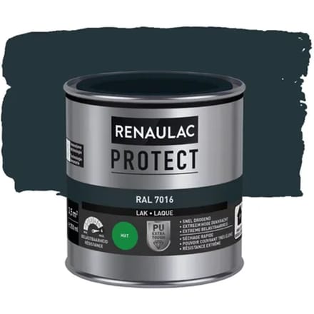 Renaulac Houtlak Binnen Protect - Antracietgrijs Ral7016 - Mat - 250ml