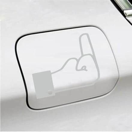 Bumpersticker - FB Middelvinger - 10 X 13 - Licht Grijs