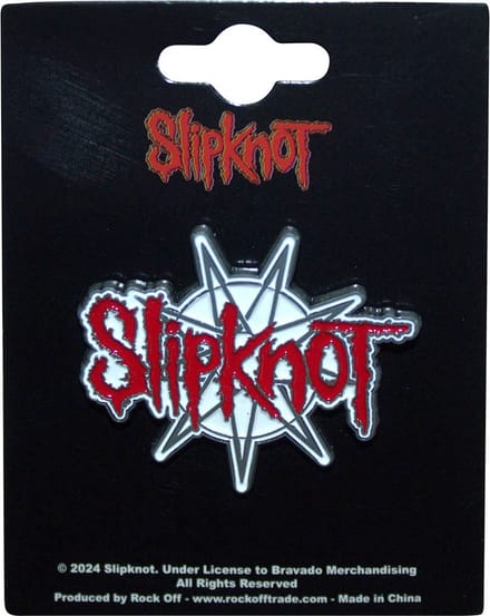 Slipknot - 9-Point Star Logo Pin - Wit/Rood