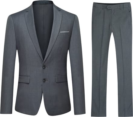 ALLTHEMEN Heren 2-Piece Slim Fit Pak - Tweeknoops zakelijk Pak - M