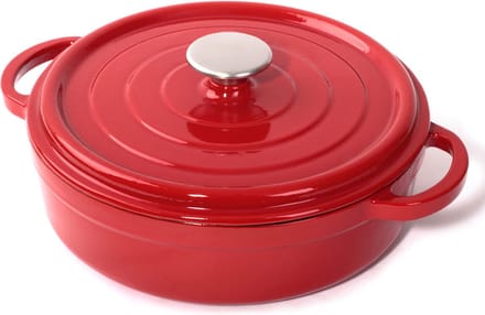Gietijzeren lage braadpan rood, 28 cm - Sürel