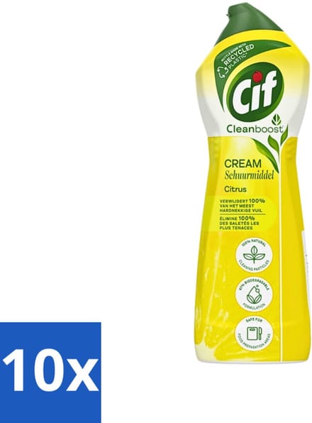 Cif Schuurmiddel Cream Citroen 750 ml - Bulkverpakking - 10 stuks