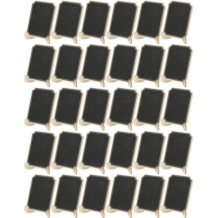 30 Sets Mini Schoolbordjes met Standaard Afneembaar Ruimtebesparend Goede Stabiliteit Draagbaar Kleine Schoolbordjes voor Bureau beige