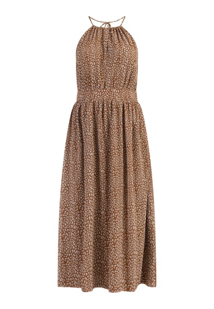 Faina Midi-jurk van chiffon Dames Kameel Wit