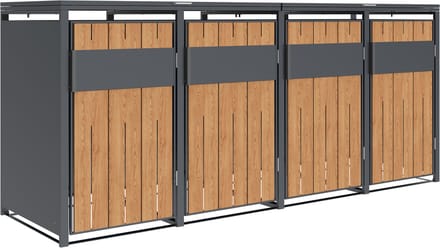 Westmann Varius-4 Metalen Containerombouw voor 4 kliko's - Houtlook