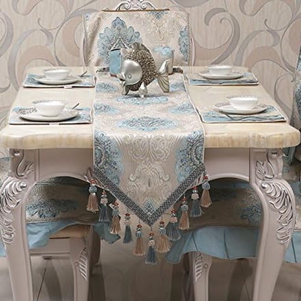 Moderne Tafelloper Eettafel Decoratie, Blauw, Blauwe hanger kraal