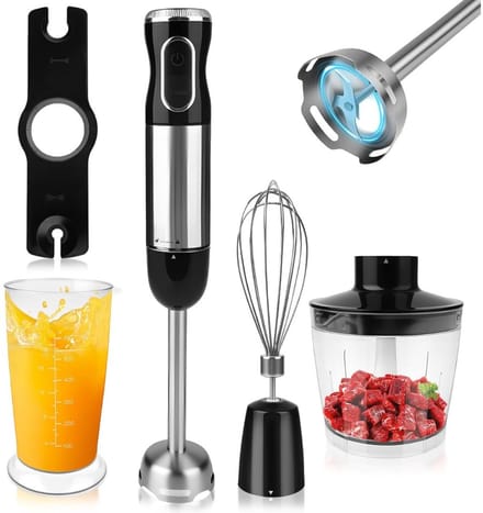 Staafmixer Set - Hakmolen - Groentesnijder - Soepmaker - Zwart