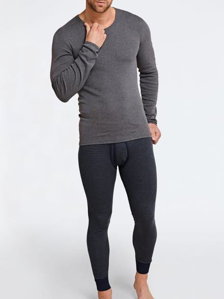 Schiesser Lange broek fijne rib melange'