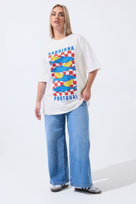 Limited Collection Wit Tshirt Met ‘Sardinia’Visafbeelding Size 48
