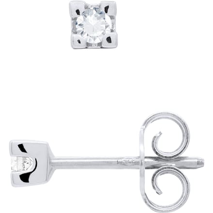 Diamanten oorknopjes 0,10 Cts White Gold