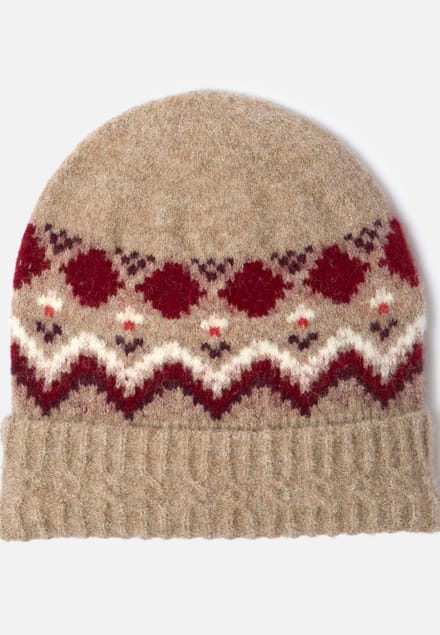 Damart - Thermolactyl muts van gechineerd jacquard breisel - Dames - Beige - Eén maat