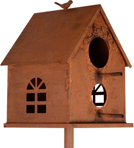 UNUS® Vogelhuis op stok roestlook met grondpin