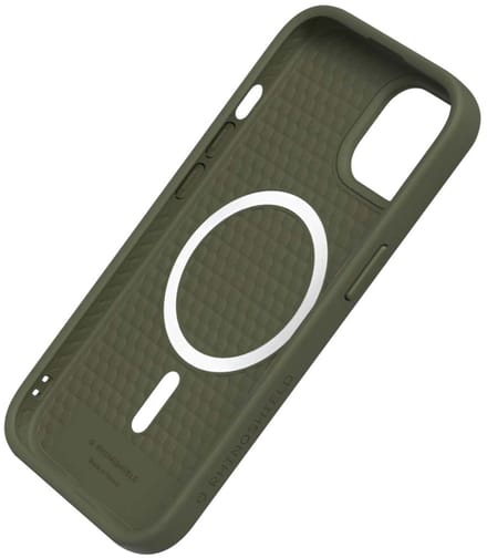 Rhinoshield, Hoesje geschikt voor iPhone 16 Plus - SolidSuit ShockSpread MagSafe Compatibel, Olijfgroen