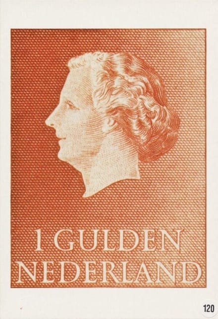 Briefkaart met afbeelding koningin Juliana postzegel