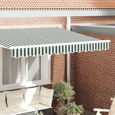 vidaXL Vervangende volant voor 2,5 m Groen & wit gestreept Polyester