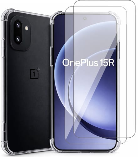 Hoesje geschikt voor OnePlus 15R – CrystalClear Back Cover – Schokbestendig – 2 Stuks Screenprotector Glas