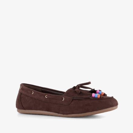 Blue Box dames mocassins donkerbruin - Maat 36