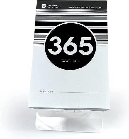Aftelkalender - Evenement planner - Dagelijkse countdown - 365 dagen - 146 cm breed - Zwart wit