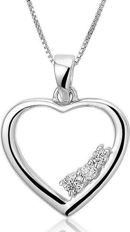 Montebello Ketting Laurus - 925 Zilver Gerhodineerd - Hart - ∅15mm - 45cm