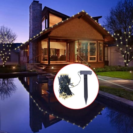 vidaXL - LED-lichtsnoer - solar - warmwit