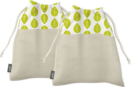 Bee's Wax - Eco Friendly Vershoudzak Klein Set van 2 Stuks Leaves - Biologisch Katoen - Multicolor