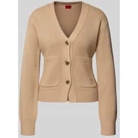 Slim fit gebreid jack van scheerwolmix, model 'SELOSINA'