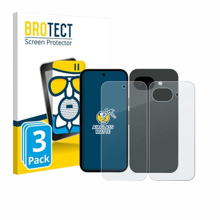 BROTECT - Screenprotector voor Google Pixel 10a (Voor+Achter) - Folie Beschermfolie Beschermglas matte 3 Stuks