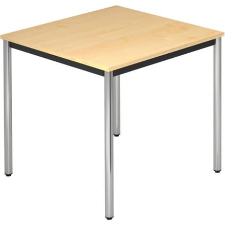 Vergadertafel DR12 »Barcelona« 80x80 cm vierkant onderstel zilver