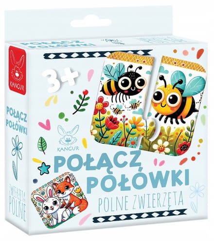 Kangoeroepuzzel met velddieren koppelen 12 stukjes 3+