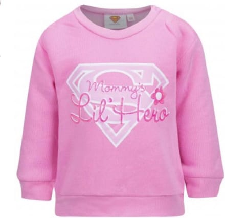 Supergirl sweater Mommy's Lil'Hero roze 68