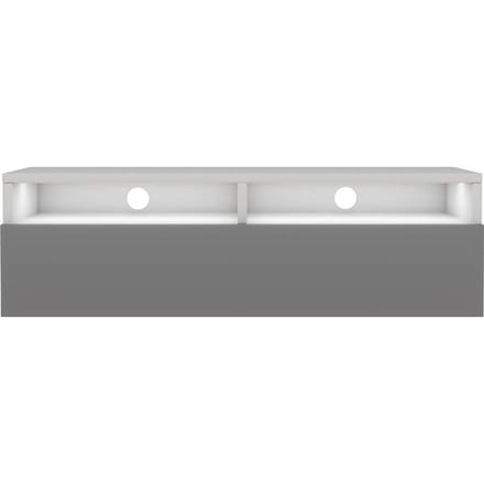 Selsey Rednaw – TV-meubel met lade, mat wit / hoogglans grijs met LED, 100 cm