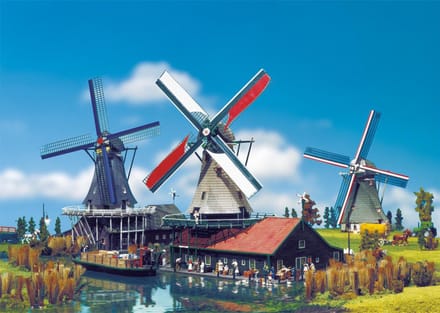 Faller Modelbouwpakket Diorama - H0 191832 Windmolen de Kat - Hollandse Molen - 33cm - Diorama Plastic - 1:87 - Modelbouw