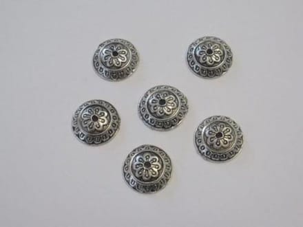 Kralenkapjes Platinum 14 mm 6 stuks