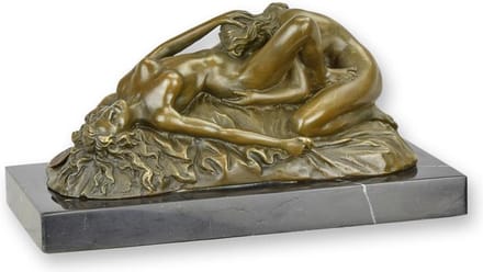 Erotiek - Bronzen beeld - erotische sculptuur - 9,7 cm hoog