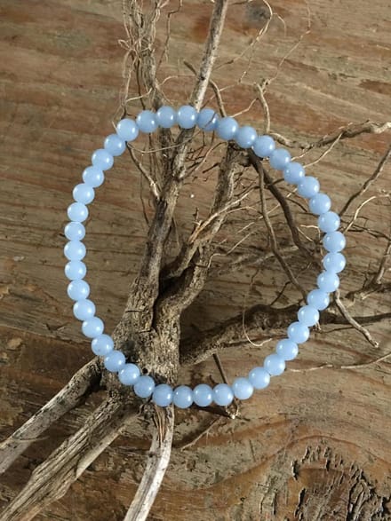 Angeliet armband - edelstenen - 4 mm - werking is beschermend en kalmerend blauw
