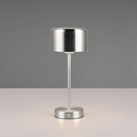 REALITY JEFF - Tafellamp - Nikkel mat - incl. 1x SMD 1.5W - Touch functie - Oplaadbaar - Dimbaar
