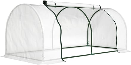 REDOM - Kweekkas - Met Ritssluiting En PE-Afdekking - Voor Buiten - Staal En Polyethyleen - Wit - 200 X 100 X 80 Cm