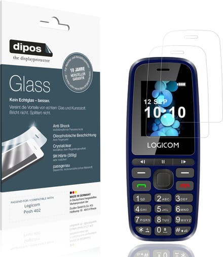 dipos – 2x Pantserfolie geschikt voor Logicom Posh 402 | 9H Screenprotector