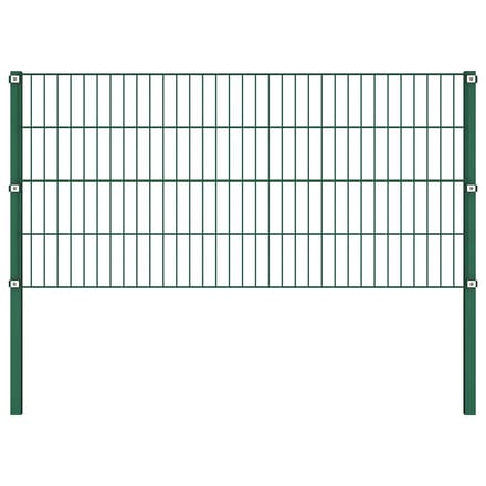 vidaXL - Schuttingpaneel - met - palen - ijzer - 867x80 - cm - groen