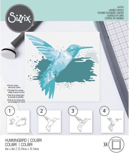Layered stencils hummingbird - Sizzix