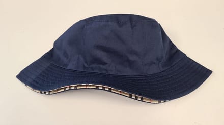New Age Devi - "Bucket Hat - Vissershoedje - Donkerblauw met Ruitjes"