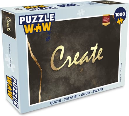 Puzzel Quote - Creatief - Goud - Zwart - Legpuzzel - Puzzel 1000 stukjes volwassenen