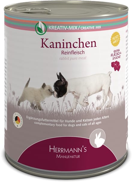 Herrmann's Honden Blikvoeding - Puur Konijn - 800 g