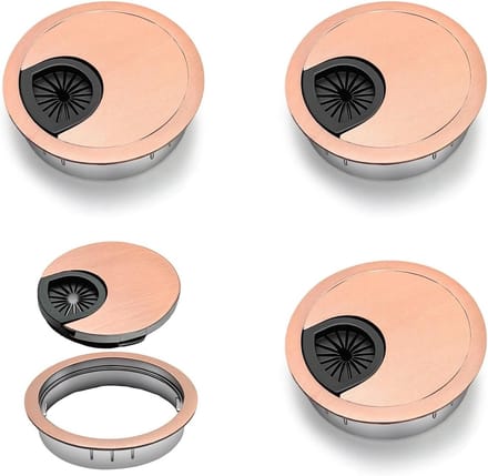 Solidchoice - 4 Stuks Kabeldoorvoeren 50mm Rond - Zinklegering Desk Grommet