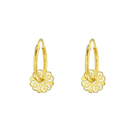 Montebello Oorbellen Berda - 925 Zilver Verguld - Vintage - 8mm - ∅12mm