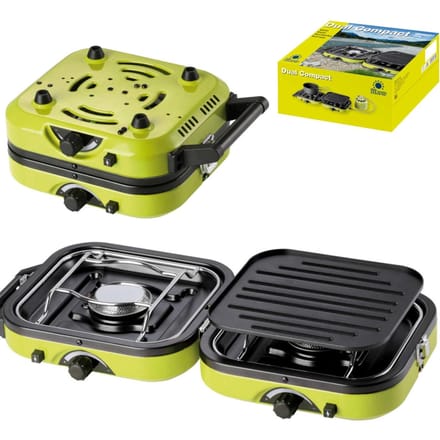 Cuisinière de camping double compacte Dual + Grill