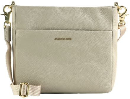 MANDARINA DUCK Leren schoudertas Mellow Leather Crossover Bag Cocoon Lichtgrijs