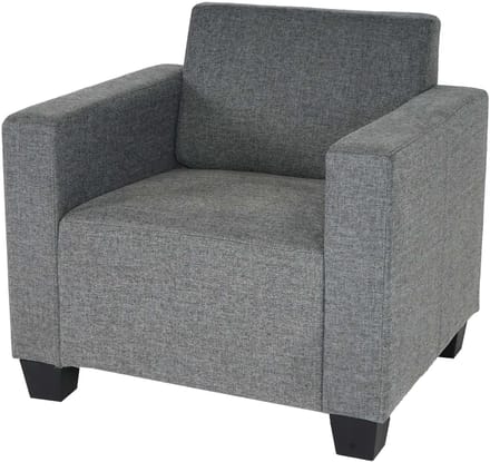 Loungestoel Lyon, stof/textiel ~ grijs