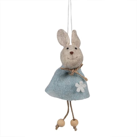 Clayre & Eef Paashanger Konijn 14 cm Blauw Synthetisch