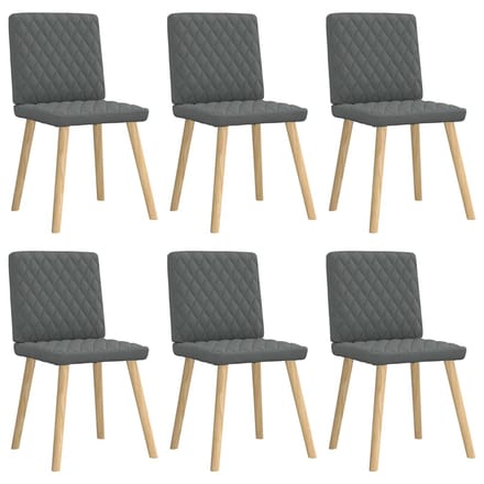 vidaXL - Eetkamerstoelen - 6 - st - stof - donkergrijs